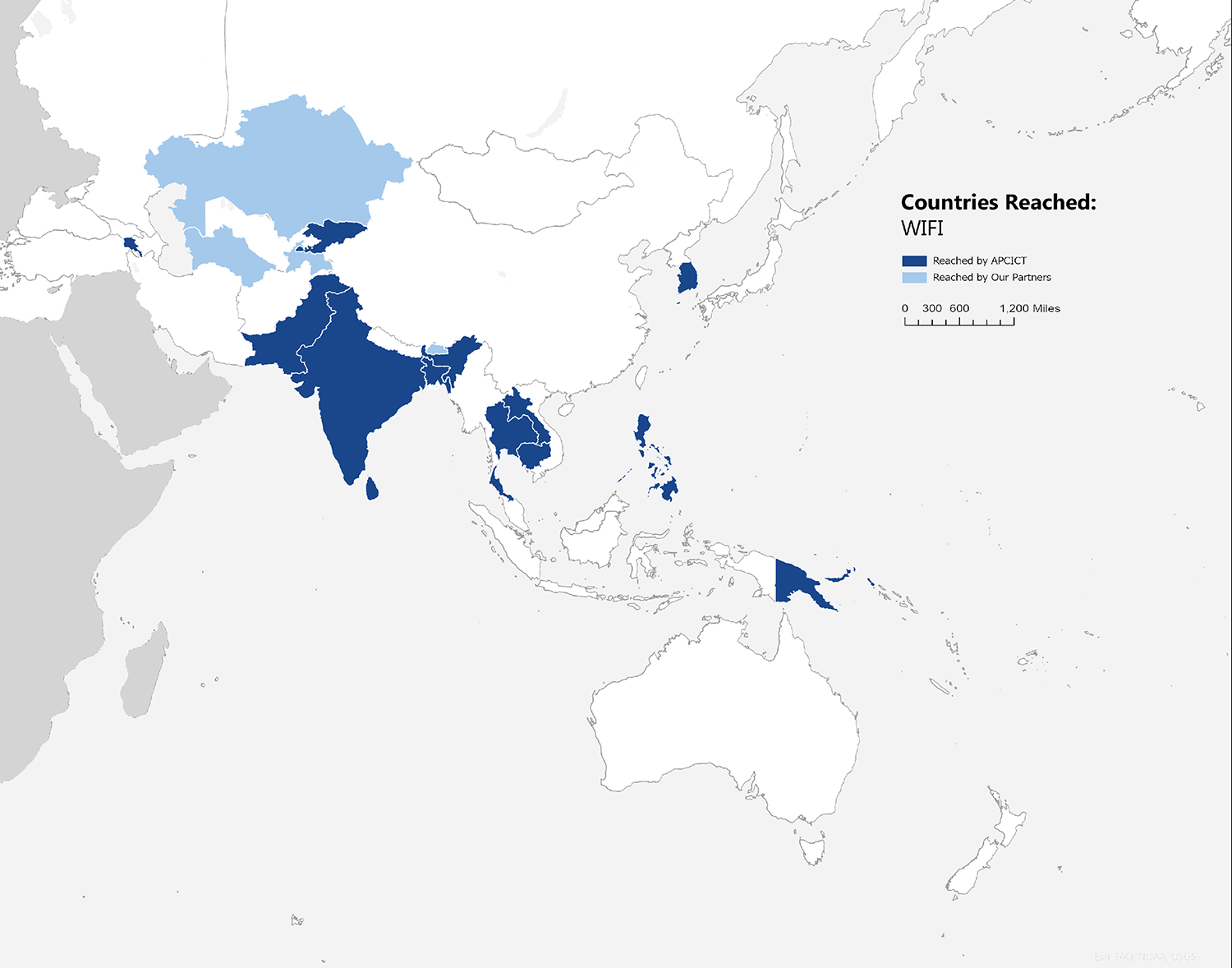 Countries reached by WIFI